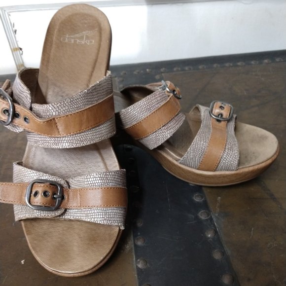 Dansko Sophie Brown Slide W/Double Strap Sandal Size 39 - Picture 2 of 9